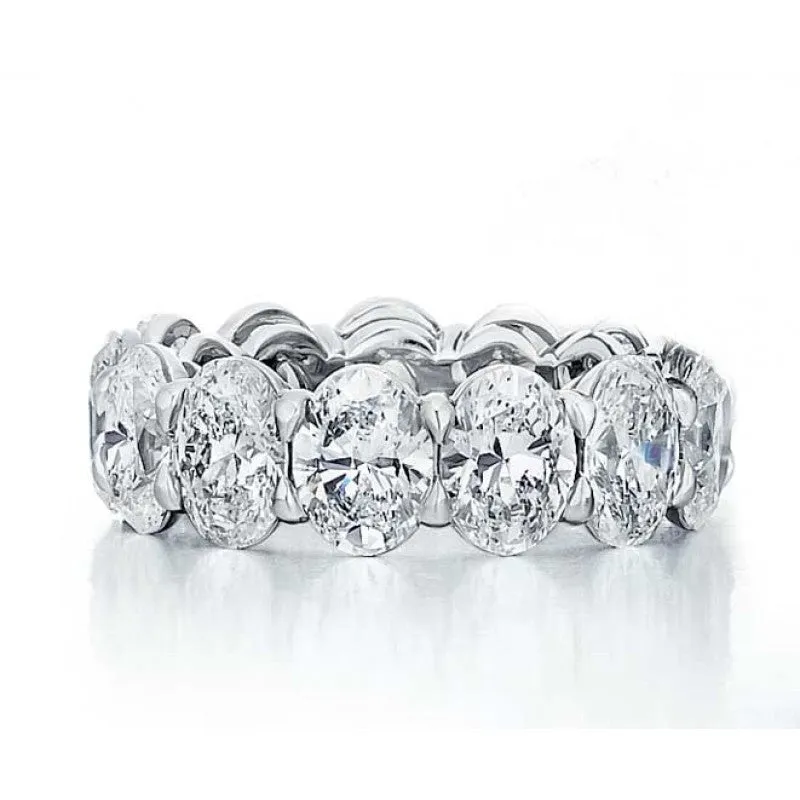 Oval Cut Diamond Eternity Ring - 9.87ctw E-G/SI