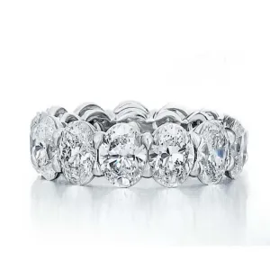 Oval Cut Diamond Eternity Ring - 9.87ctw E-G/SI