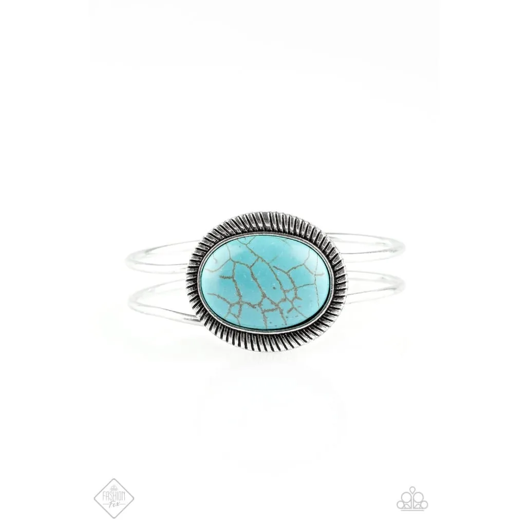 Paparazzi FRONTIER and Center - Blue Bracelets