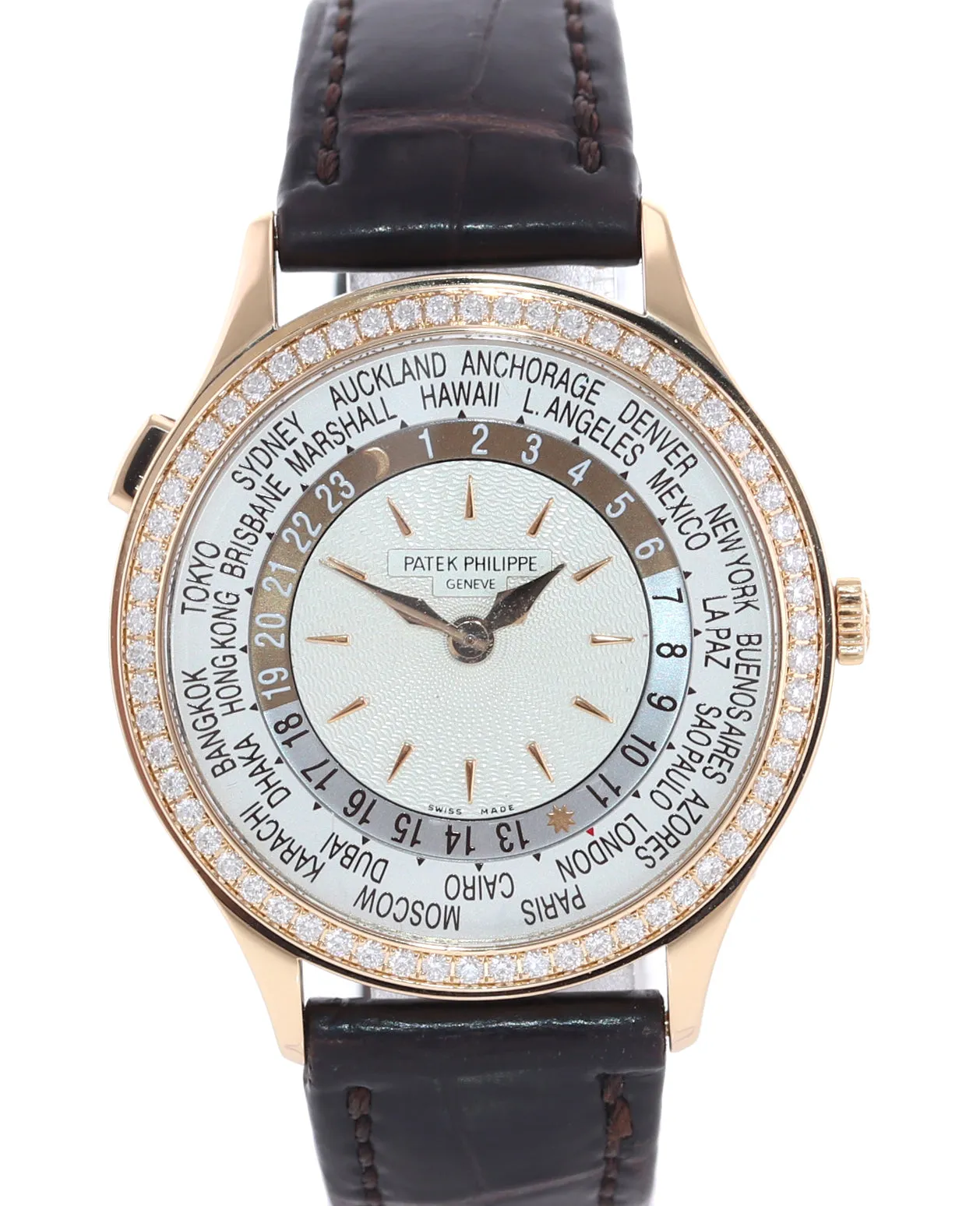 Patek Philippe World Time 7130R Rose Gold Diamond 36mm Watch Box