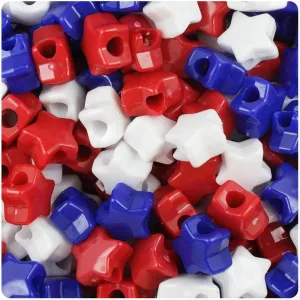 Patriotic Star Pony Beads (1,500 Pack)
