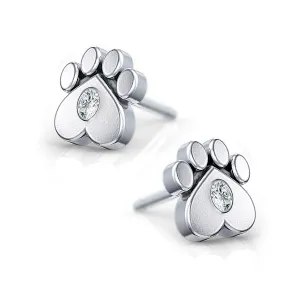 Paw Print Diamond Earrings