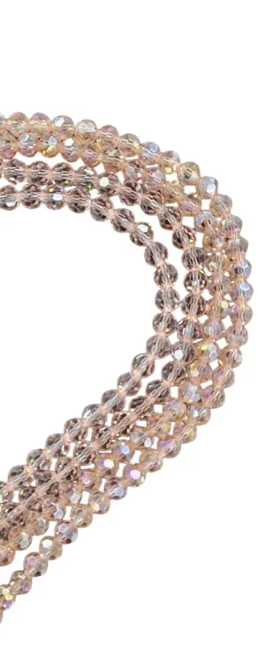 Peach AB/Full String Crystal Glass Bead