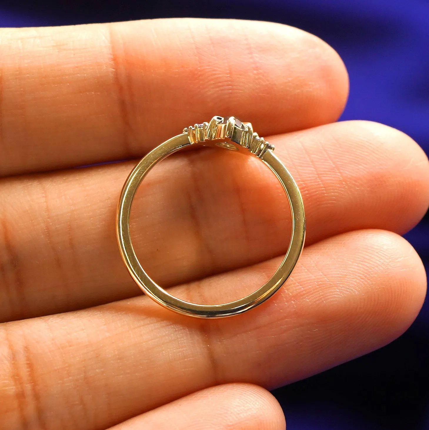 Pear Salt and Pepper Diamond Cluster Ring