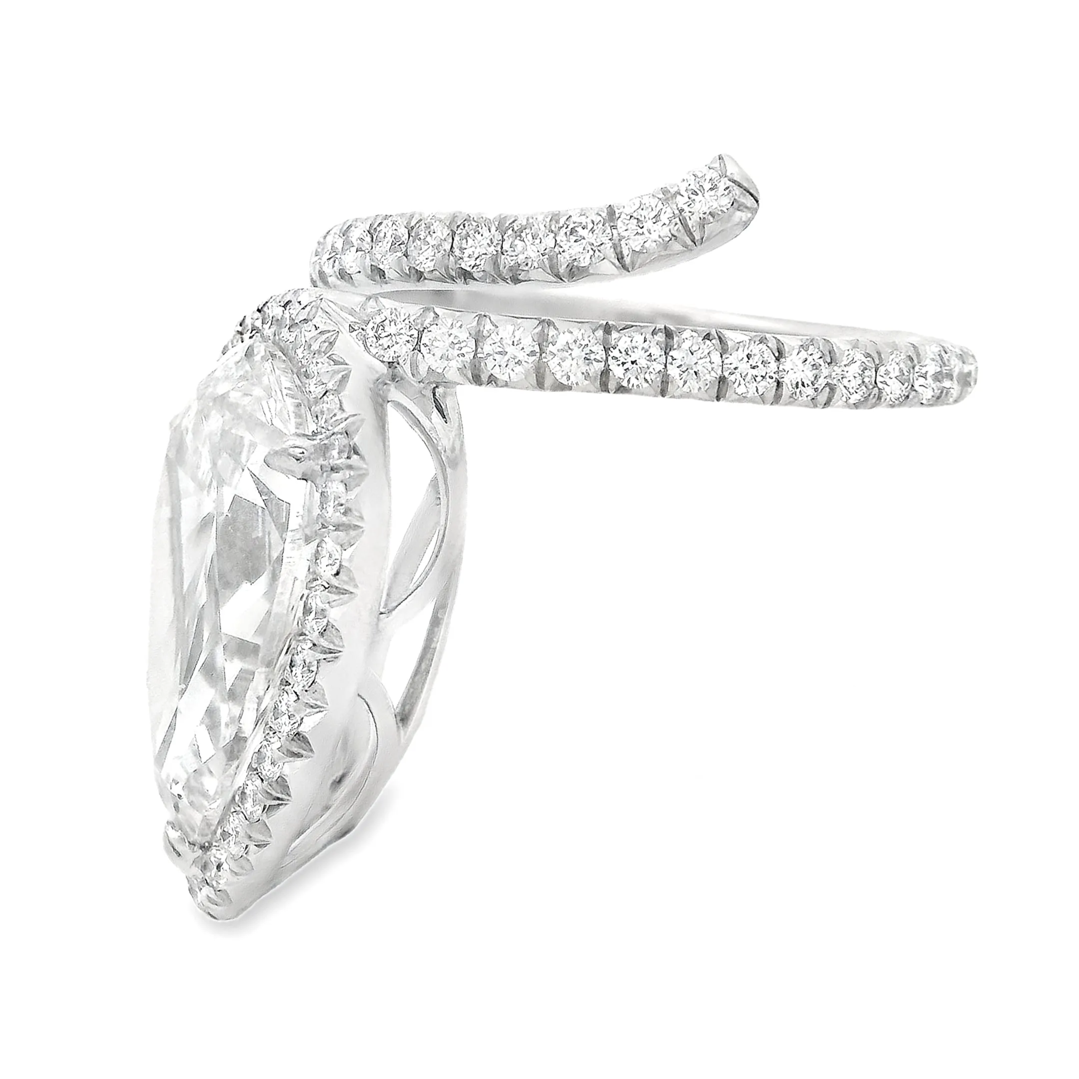 Pear Shape Diamond Platinum Engagement Ring