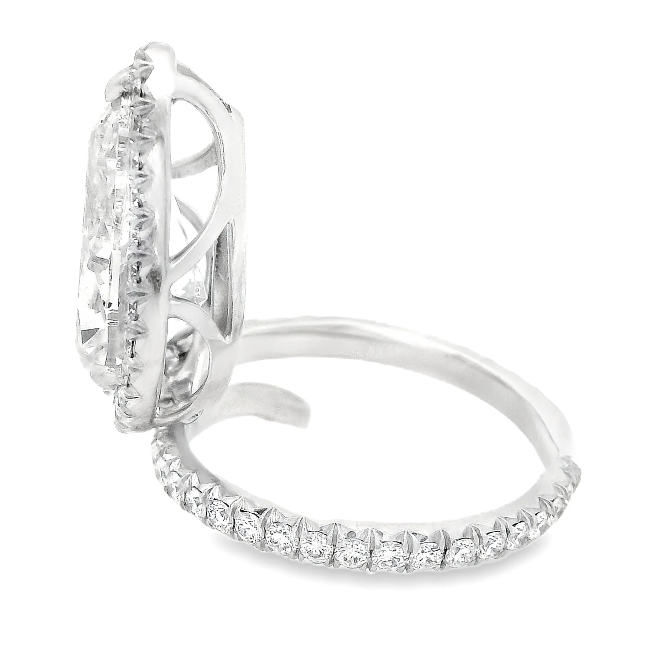 Pear Shape Diamond Platinum Engagement Ring