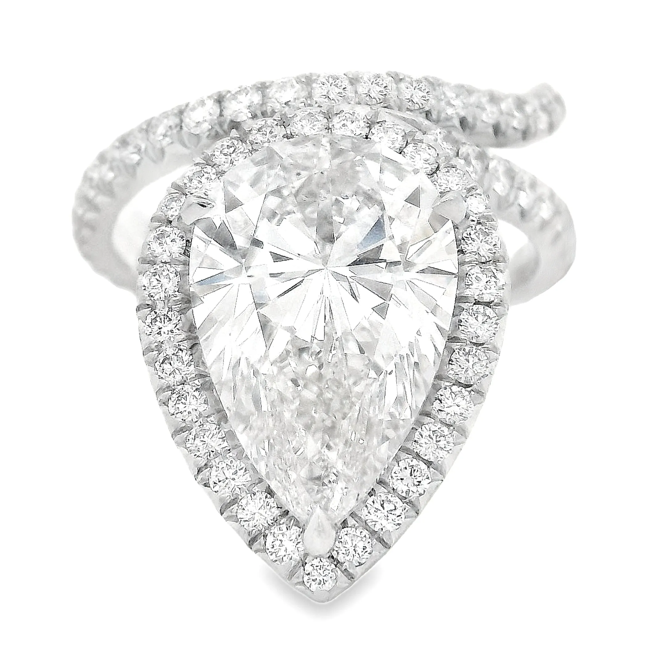 Pear Shape Diamond Platinum Engagement Ring