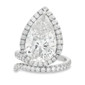 Pear Shape Diamond Platinum Engagement Ring