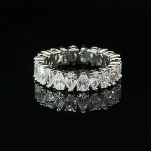 Pear Shape Eternity Wedding Band in 18K White Gold