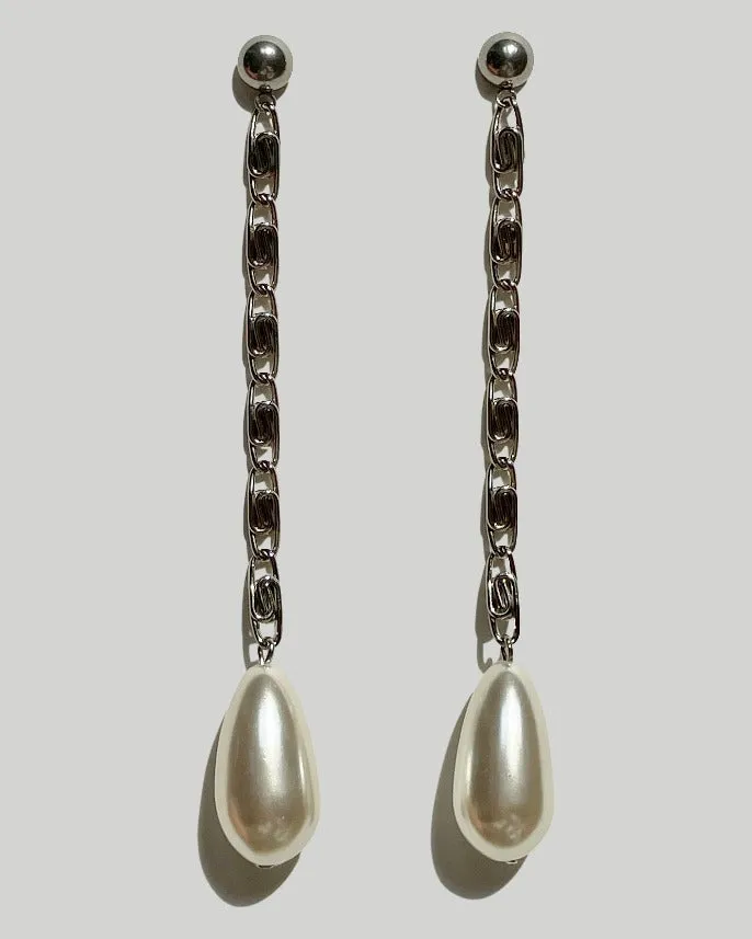Pearl on Chain Steel Long Drop