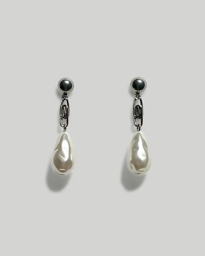 Pearl on Chain Steel Mini Drop