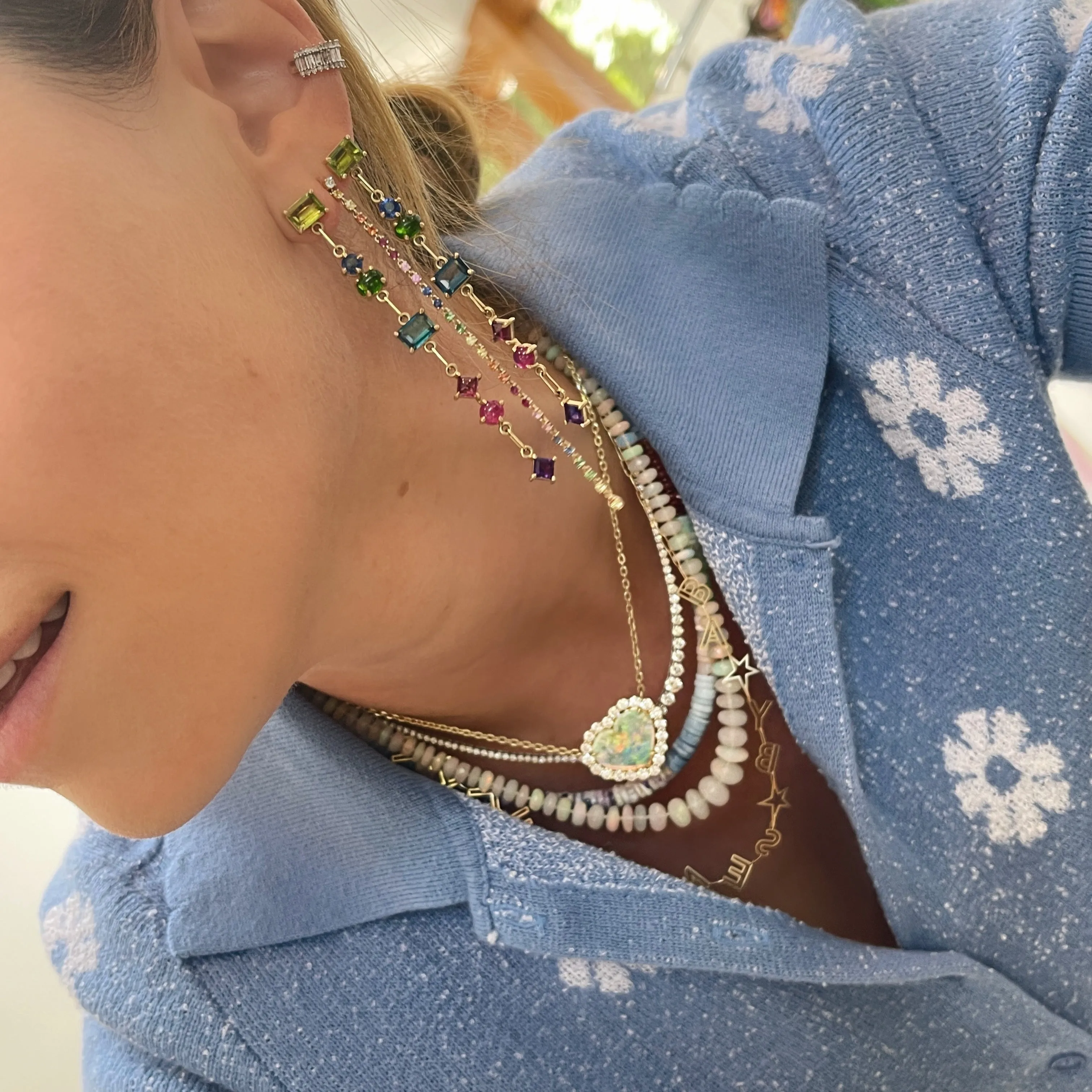 Peruvian Opal Disk Bead Necklace