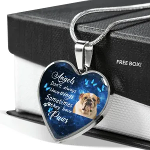 Pet Memorial Necklace, Dog Remembrance Necklace,  Bulldog
