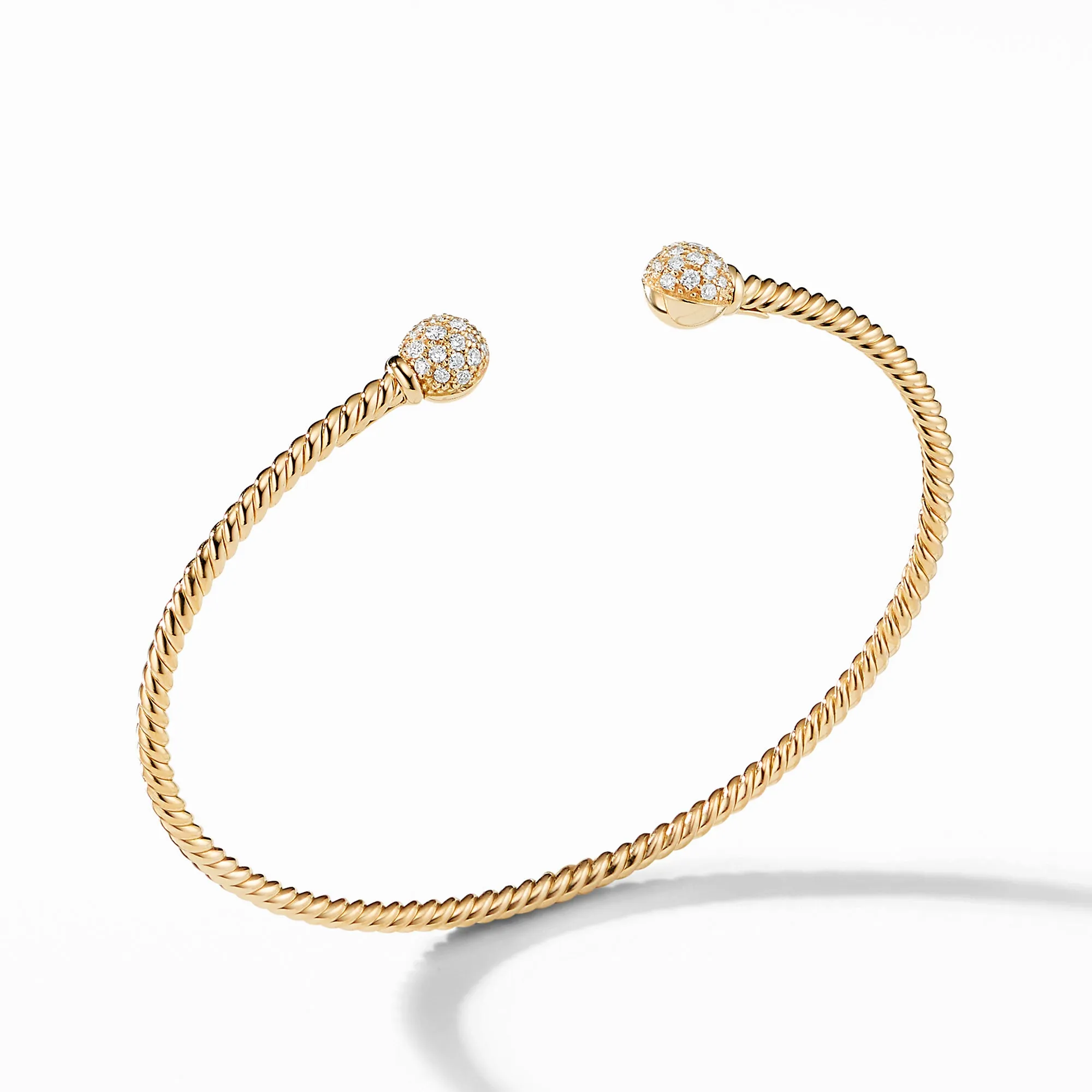 Petite Solari Bead Bracelet with Diamonds in 18K Gold, Size Medium