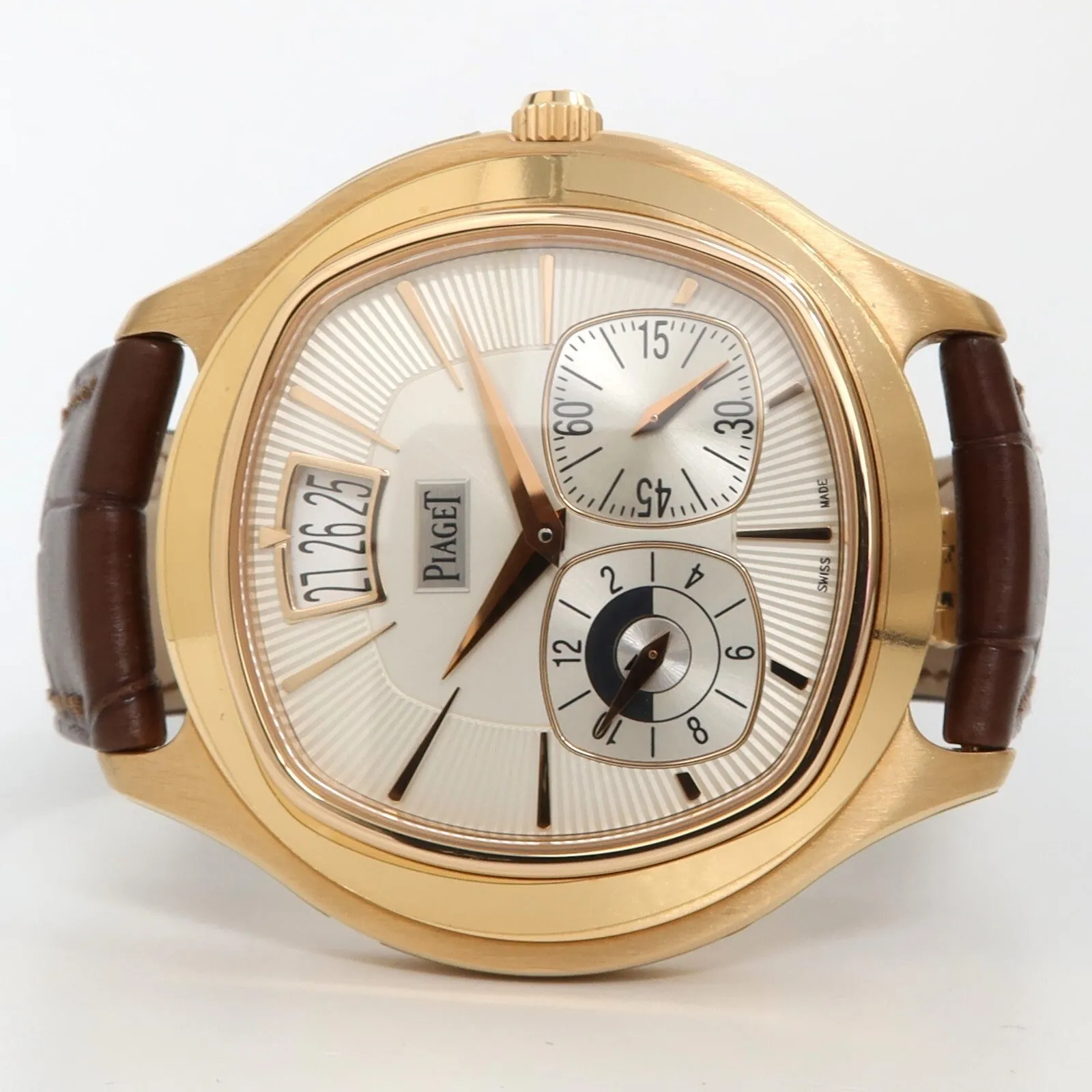 Piaget Emperador Silver Dial Solid 18kt Rose Gold 42MM Automatic GOA32017