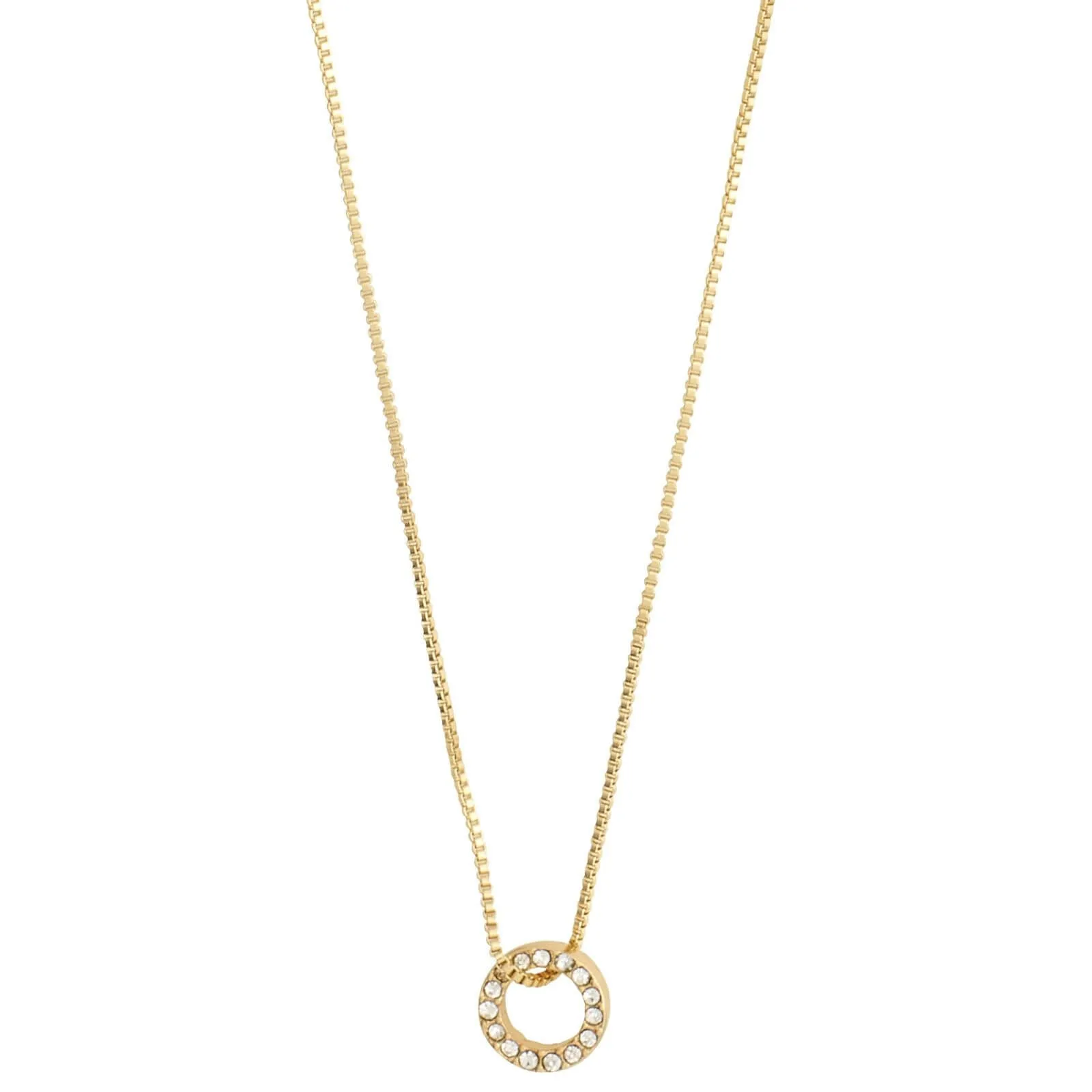 Pilgrim Rogue Gold Crystal Halo Necklace