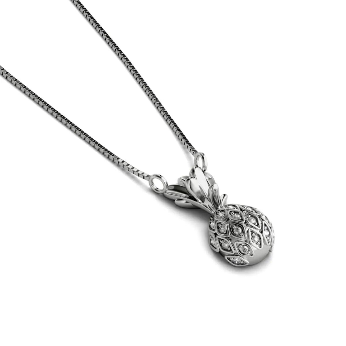 Pina Colada | .925 Sterling Silver | Crystal Pineapple Infinity Clasp Necklace