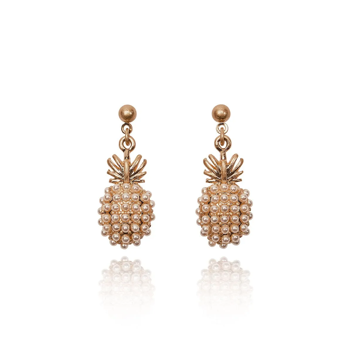 Pineapple Earrings: Pearl Drop Earrings