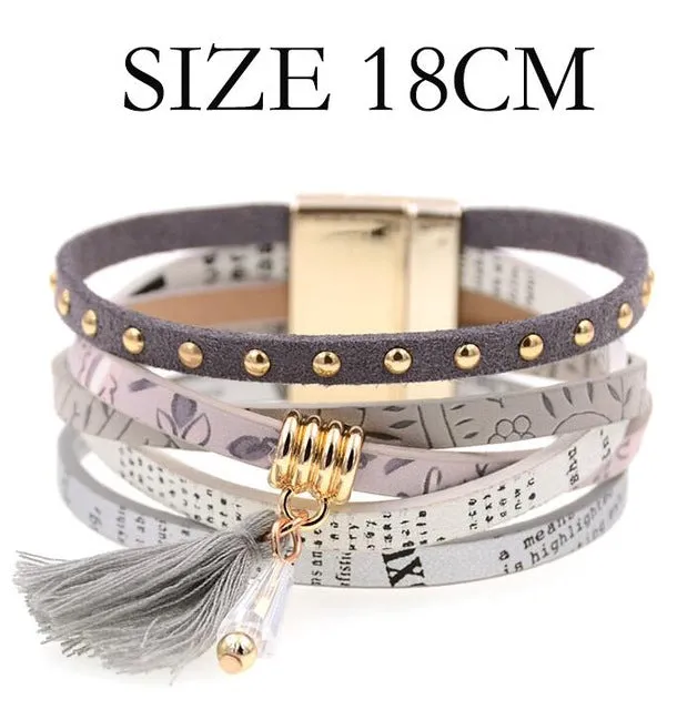 pink leather bracelet women charm bracelets 2016 BOHO style Bohemian bracelets&bangles gift bracelets for women manchette