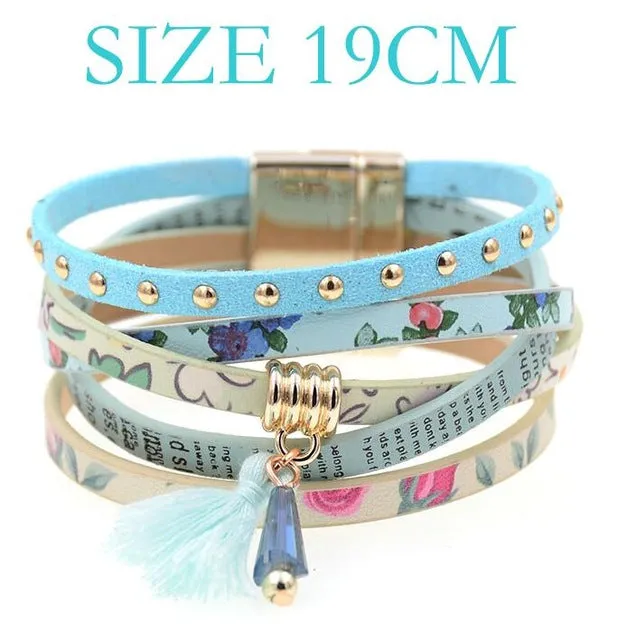 pink leather bracelet women charm bracelets 2016 BOHO style Bohemian bracelets&bangles gift bracelets for women manchette