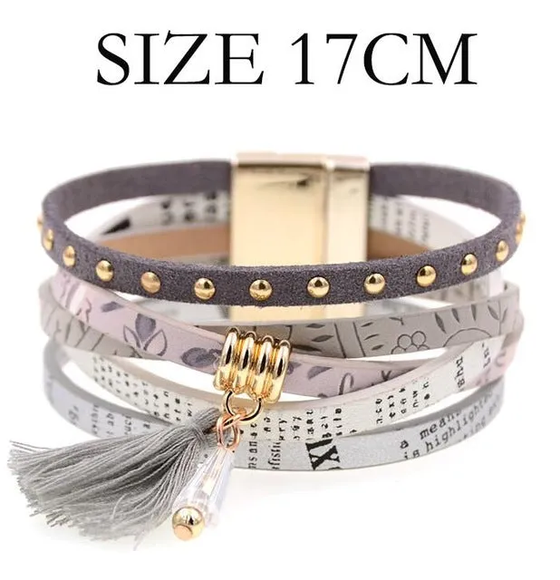 pink leather bracelet women charm bracelets 2016 BOHO style Bohemian bracelets&bangles gift bracelets for women manchette