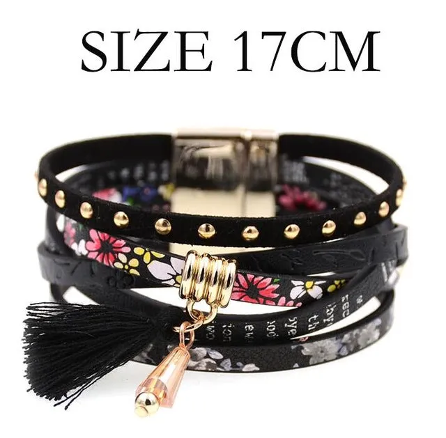 pink leather bracelet women charm bracelets 2016 BOHO style Bohemian bracelets&bangles gift bracelets for women manchette
