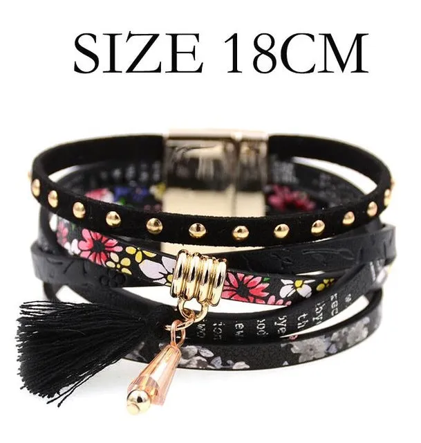 pink leather bracelet women charm bracelets 2016 BOHO style Bohemian bracelets&bangles gift bracelets for women manchette