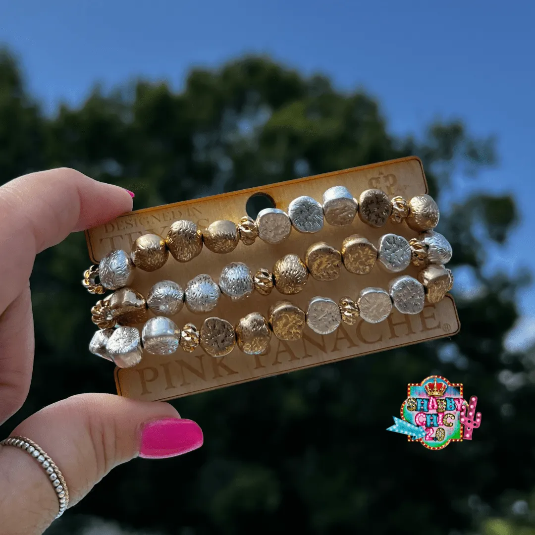 Pink Panache Silver/Gold Bracelet Set