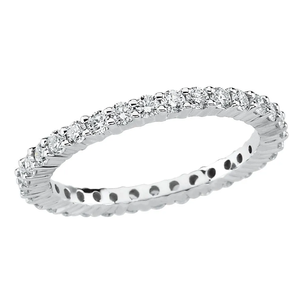 Platinum 1 CTW Diamond Eternity Band Size 6