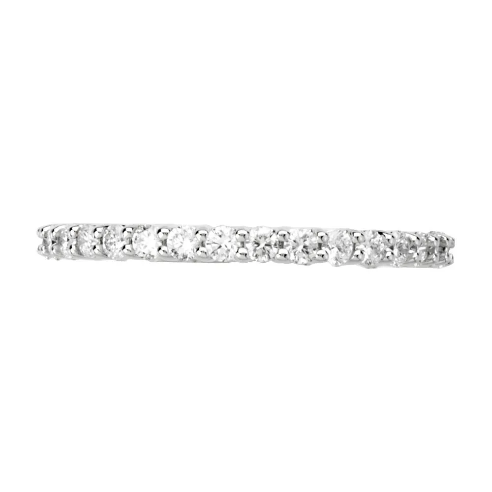 Platinum 1 CTW Diamond Eternity Band Size 6