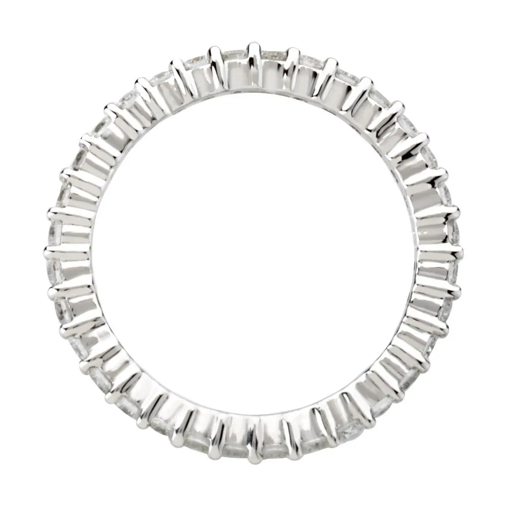 Platinum 1 CTW Diamond Eternity Band Size 6