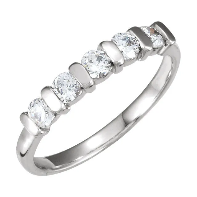 Platinum 1/2 CTW Diamond Band , Size 6