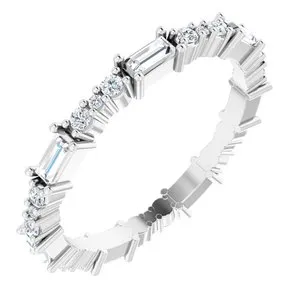 Platinum 1/2 CTW Natural Diamond Eternity Band Size 6.5