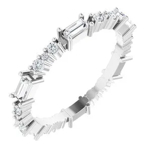 Platinum 1/2 CTW Natural Diamond Eternity Band Size 6