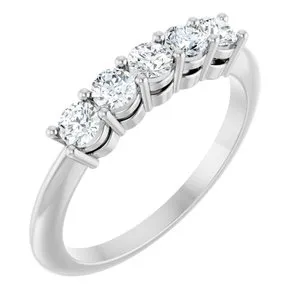 Platinum 1/2 CTW Natural Diamond Five-Stone Anniversary Band