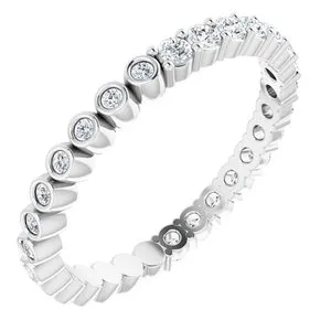 Platinum 1/2 CTW Natural Diamond Reversible Eternity Band Size 7.5