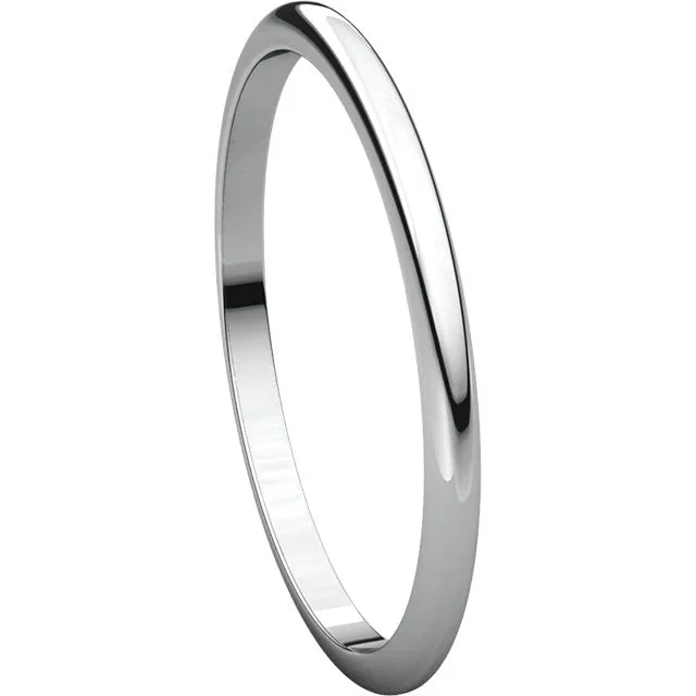 Platinum 1.5mm Half Round Band, Size 4