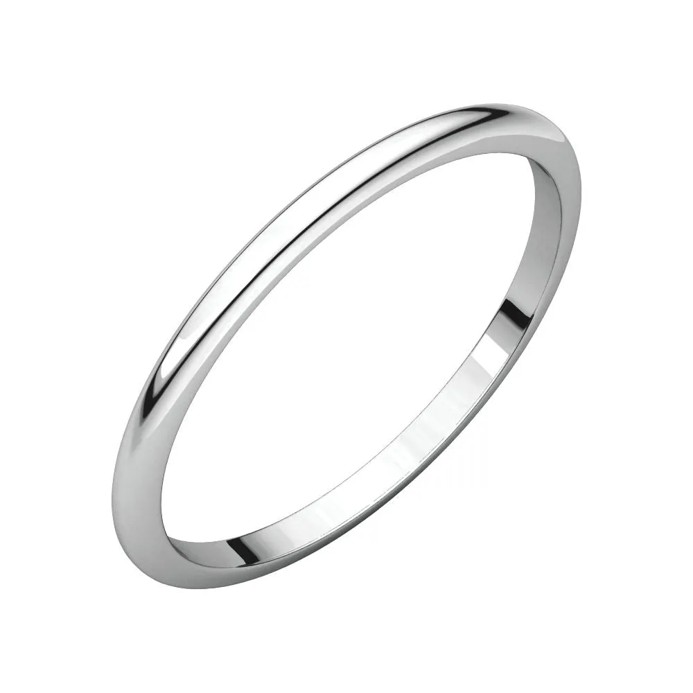 Platinum 1.5mm Half Round Band, Size 4
