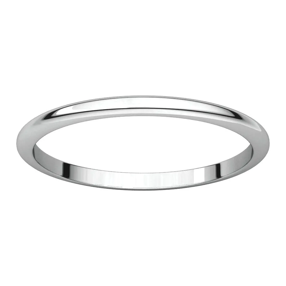 Platinum 1.5mm Half Round Band, Size 4