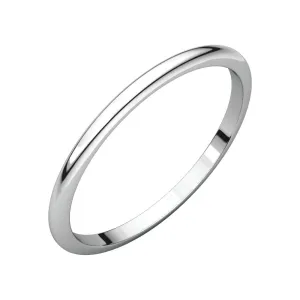 Platinum 1.5mm Half Round Band, Size 4