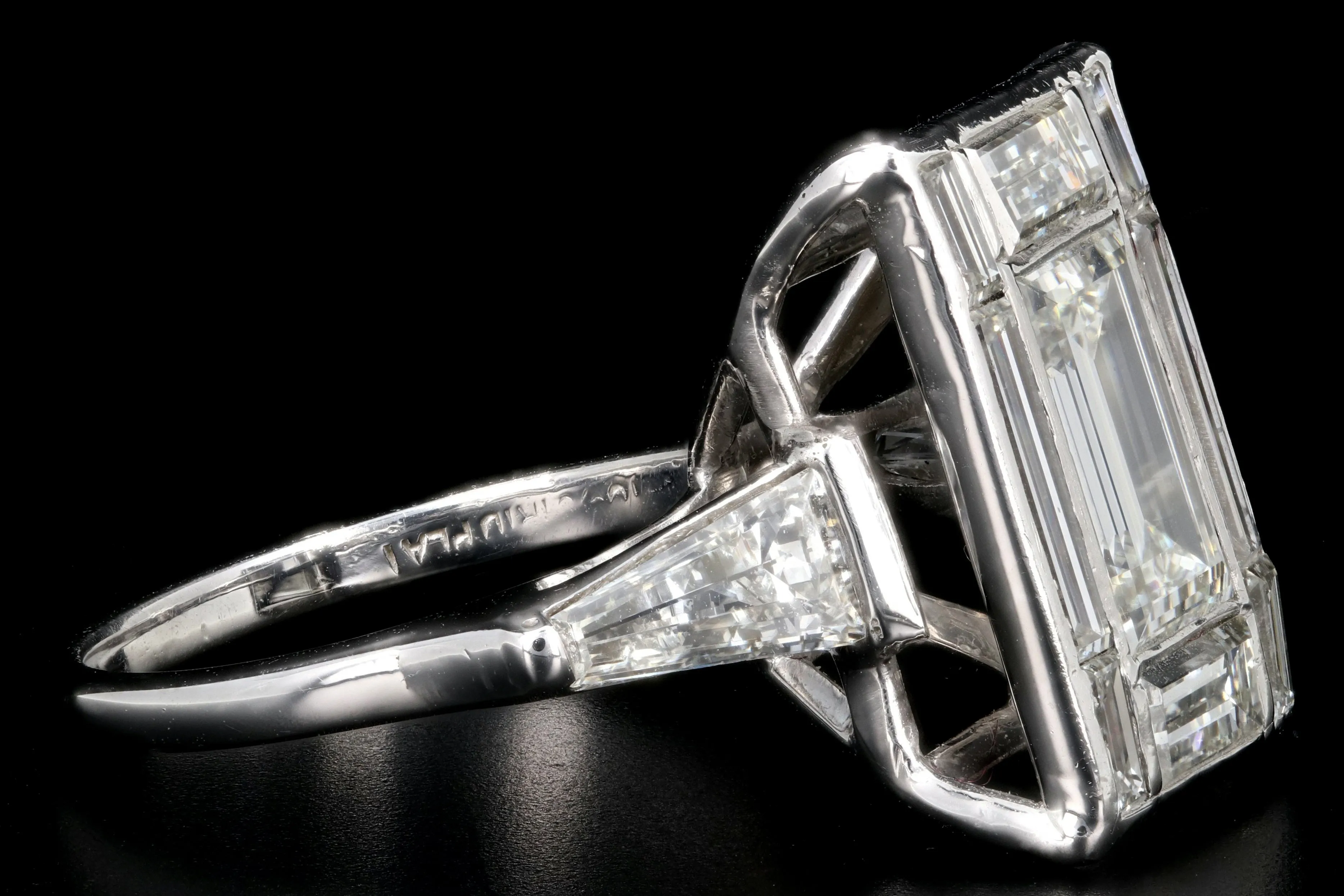 Platinum 1.7 CTR Baguette Diamond 3.45 CTW Engagement Ring