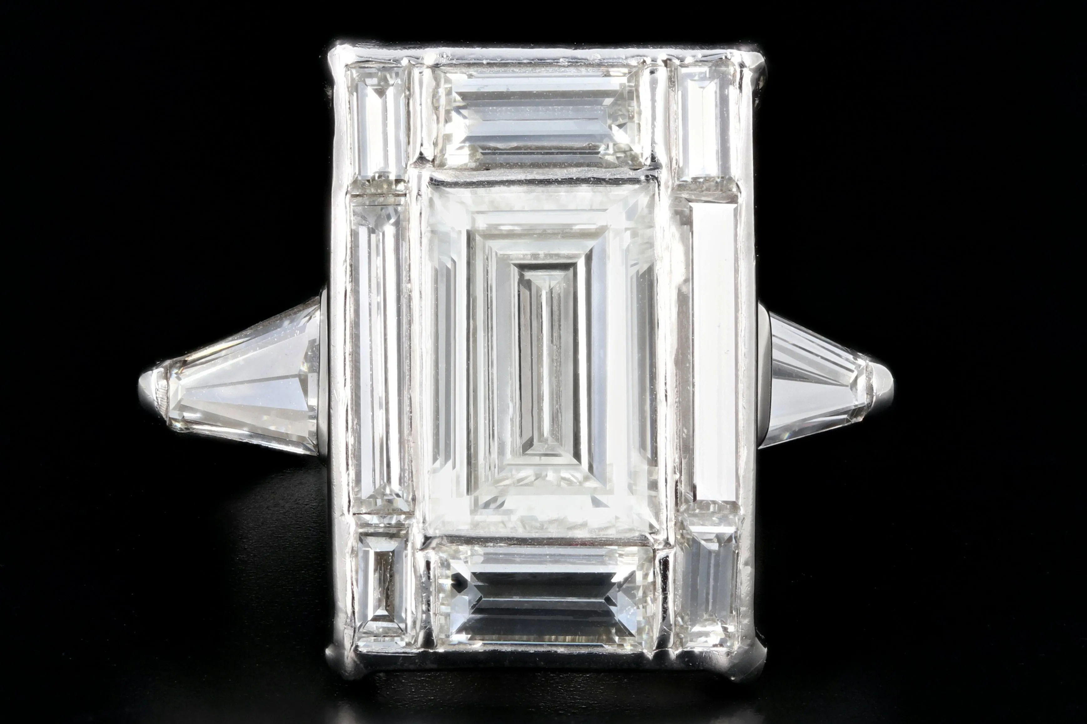 Platinum 1.7 CTR Baguette Diamond 3.45 CTW Engagement Ring