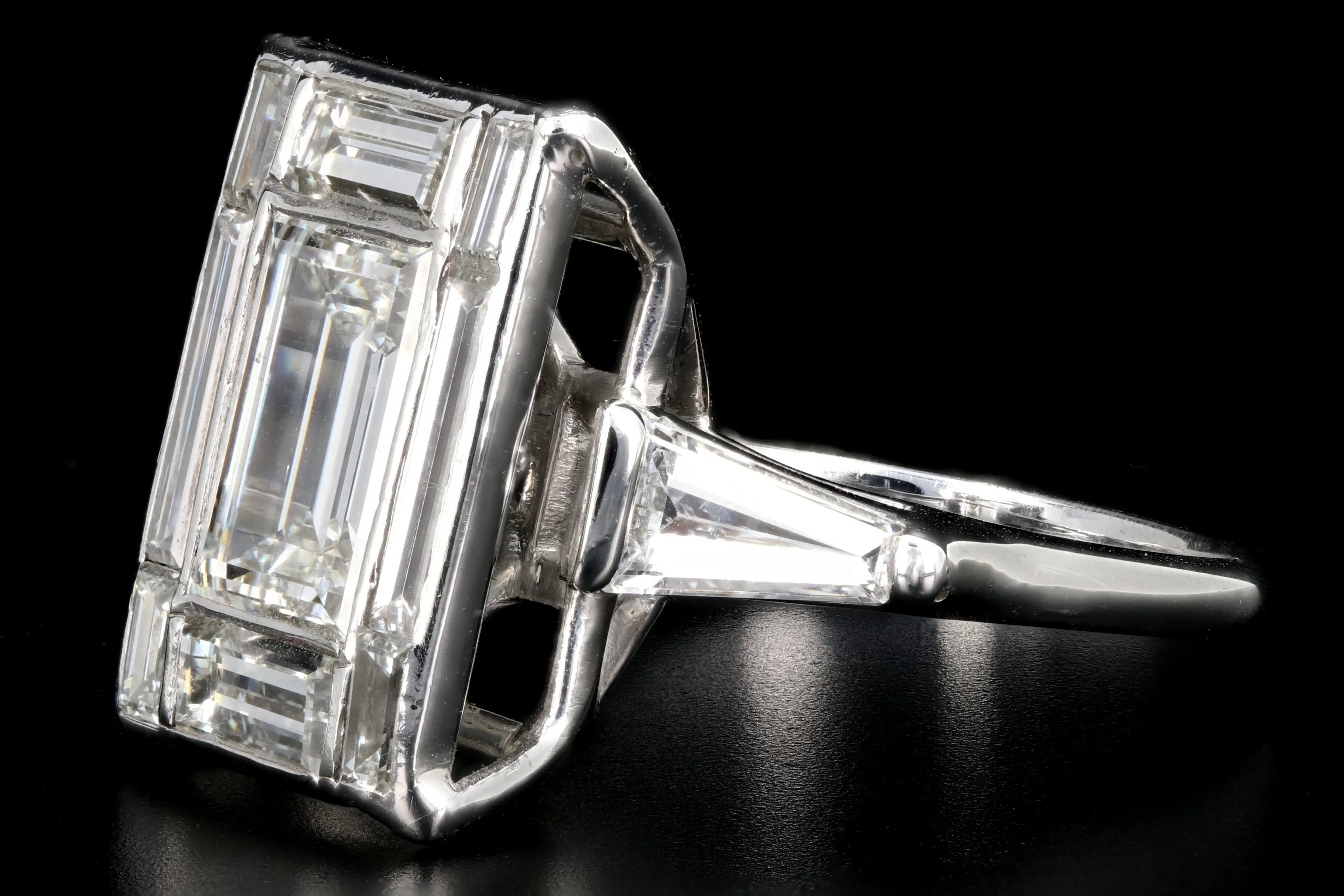Platinum 1.7 CTR Baguette Diamond 3.45 CTW Engagement Ring