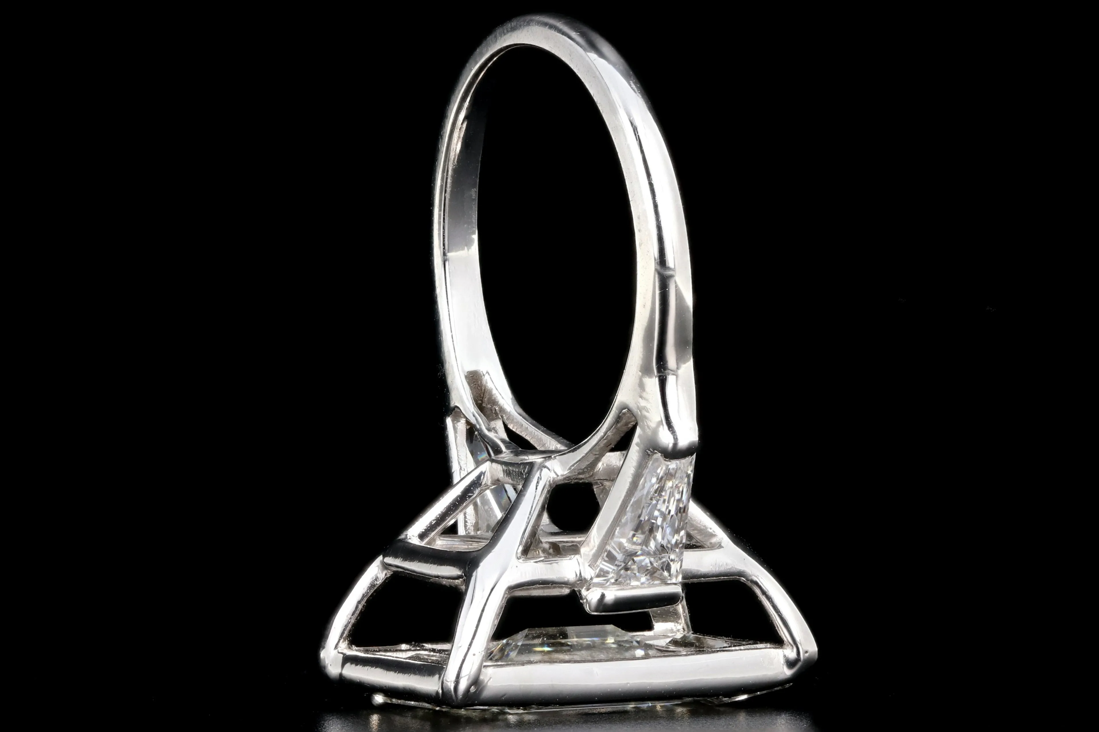 Platinum 1.7 CTR Baguette Diamond 3.45 CTW Engagement Ring