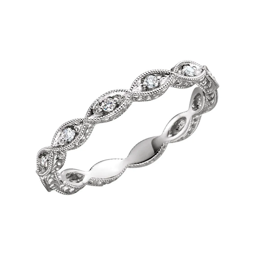 Platinum 1/8 CTW Diamond Anniversary Band Size 7