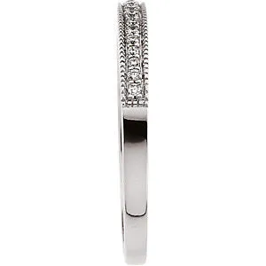Platinum 1/8 CTW Diamond Band, Size 7
