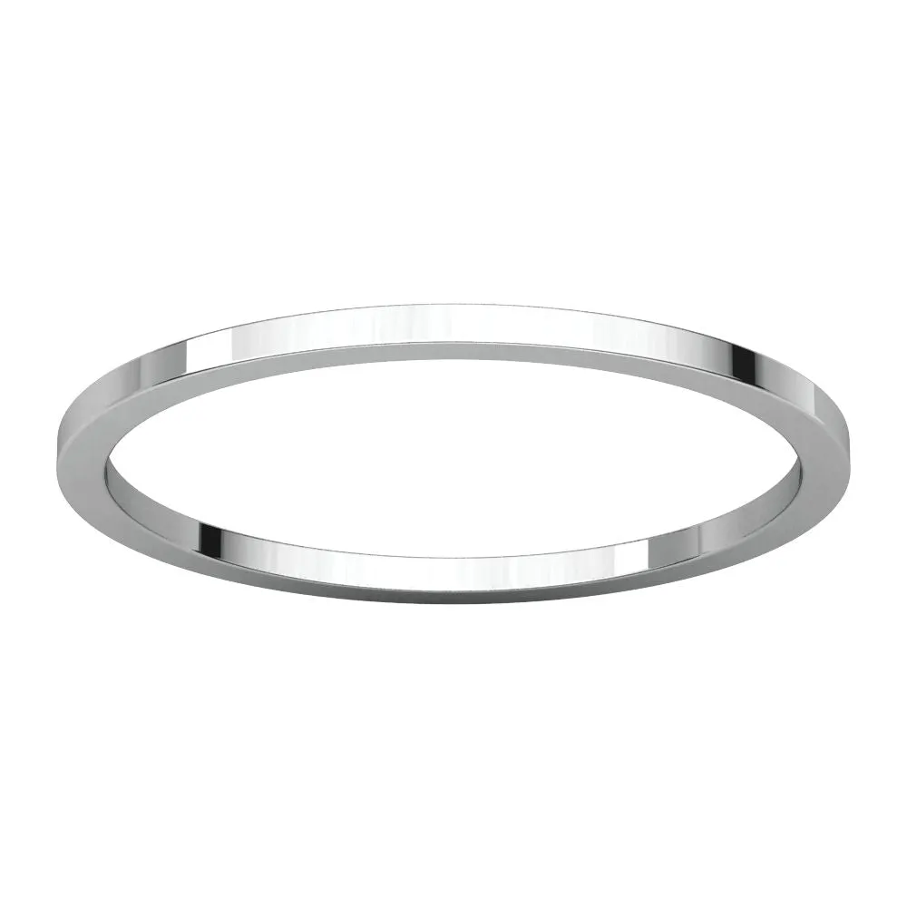 Platinum 1mm Flat Band, Size 7