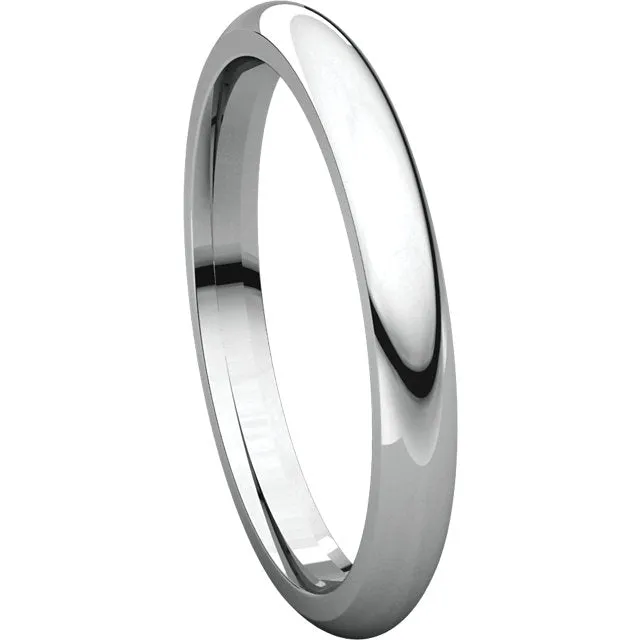 Platinum 2.5mm Comfort Fit Band , Size 4