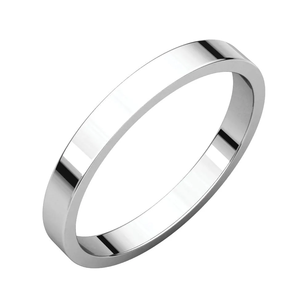 Platinum 2.5mm Flat Band, Size 6