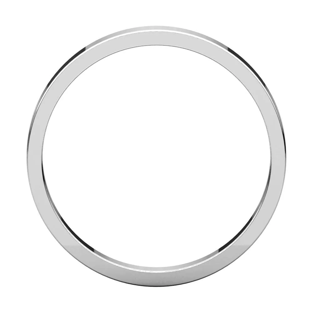 Platinum 2.5mm Flat Band, Size 6